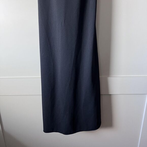 Uniqlo Dress Womens Medium Black Maxi Slip Strappy Open Back Built In Bra Gown - Picture 4 of 14